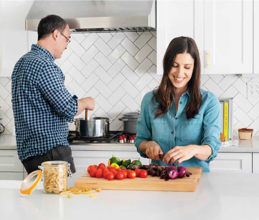 Photograph of Jeanine Donofrio and Jack Mathews in their kitchen